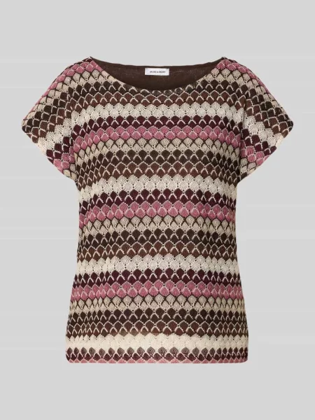 T-shirt we wzór na całej powierzchni z okrągłym dekoltem More & More