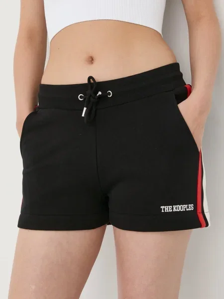 Kraťasy The Kooples hladké high waist černá