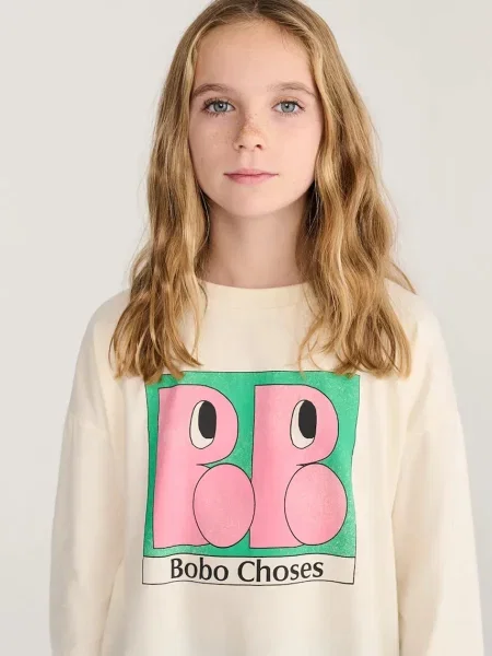 Bobo Choses tričko s dlhým rukávom detské béžová