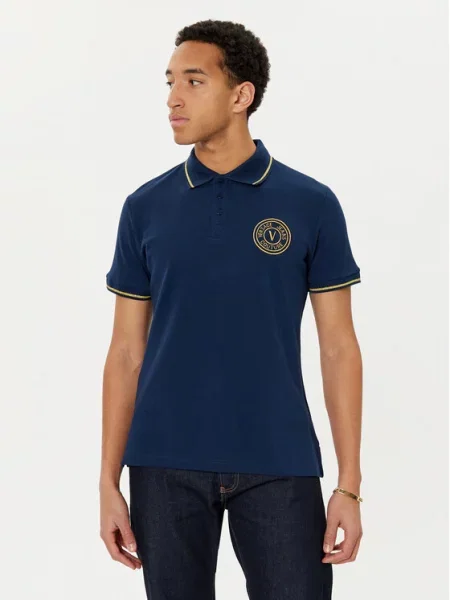 Polo majica Versace Jeans Couture modra