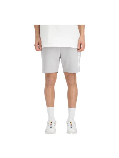 Szorty z dzianiny dresowej z elastycznym pasem i tunelem Alpha Industries szary