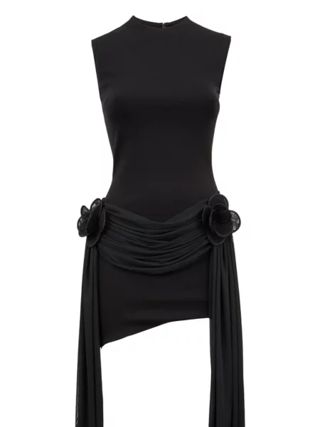 Decora rochie mini David Koma cu model floral negru