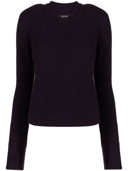 Pulover Isabel Marant cu decolteu rotund violet