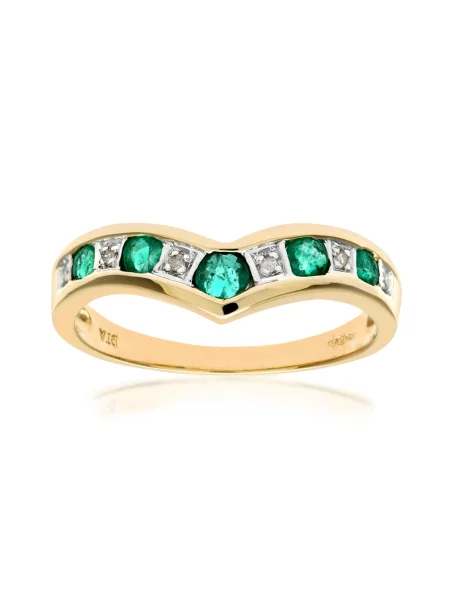 DIAMANT LETERNEL Prsteň Ring aus Gelbgold mit Diamant mit Smaragd zlatá