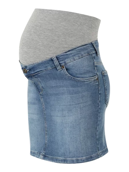 Fustă albastru denim / amestecat gri