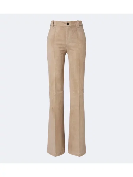 Pantaloni Stouls din piele de căprioară bej