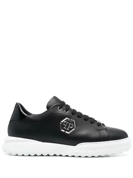 Sneakerși Philipp Plein din piele negru