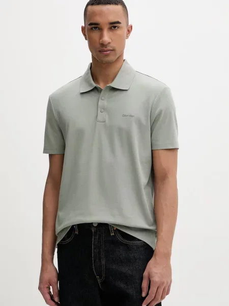 Tricou polo Calvin Klein verde