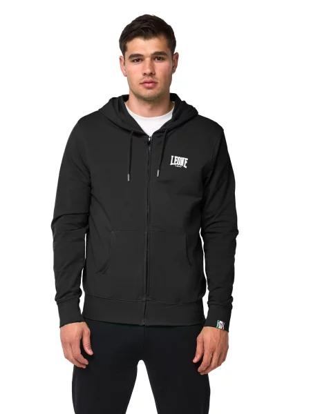 Bluza z kapturem zapinana na z małym logo czarna