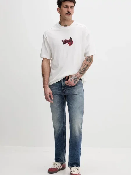 HUGO blugi straight pentru bărbați HUGO albastru