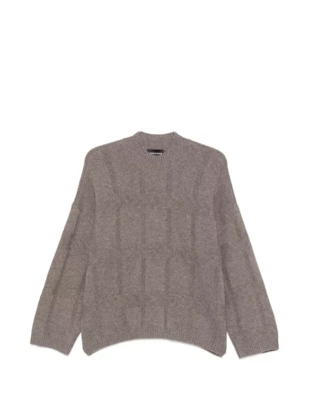 Pulover Emporio Armani în carouri gri