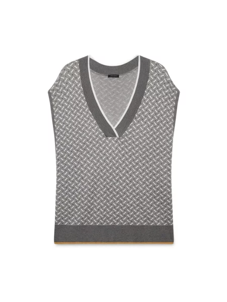 Sweter Fiorella Rubino z nadrukiem szary