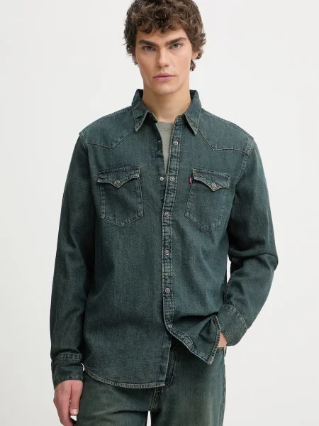 Jeans srajca Levi's BARSTOW WESTERN STANDARD zelena