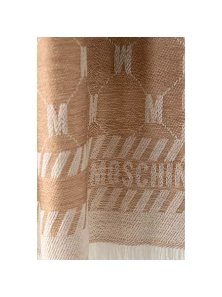 Moschino szalik z wełną beżowa