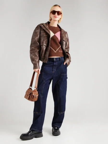 Pepe Jeans pulover din amestec de lână bej alb