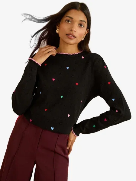 Love & roses Pulover verde / roz / roșu negru