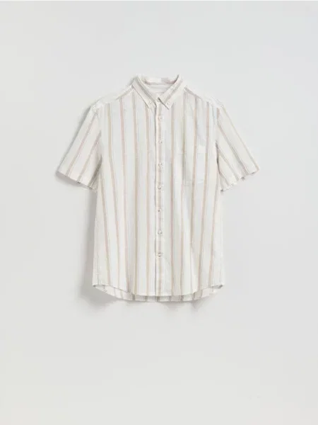 Reserved Cămașă regular cu conținut ridicat de in bej