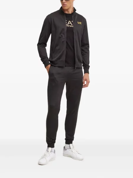 Pantaloni Ea7 Emporio Armani cu autograf negru