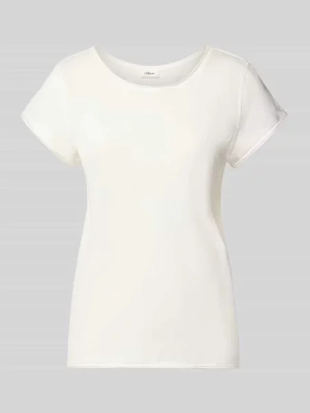 T-shirt o kroju regular fit z czystej bawełny S.oliver Red Label biała