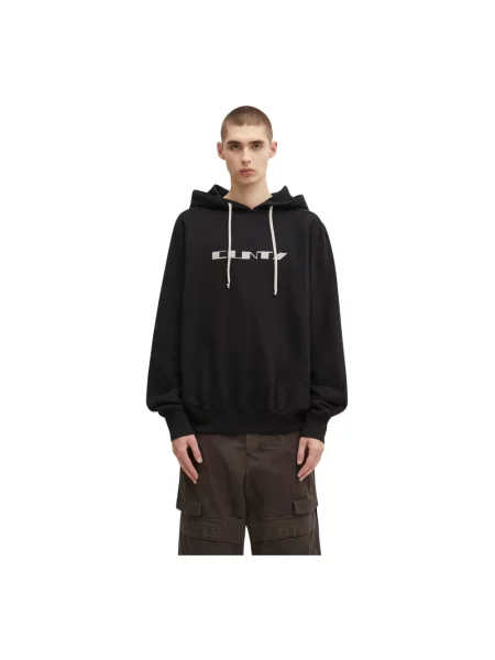 Bluza z kapturem Rick Owens z kapturem czarna