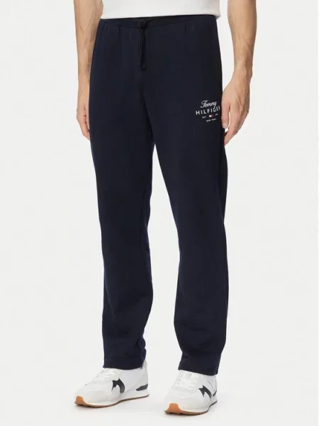 Tommy Hilfiger Spodnie dresowe Script Stack granatowy