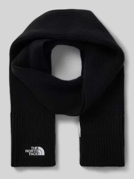Szal w imitacji dzianiny z naszywką z logo The North Face czarna