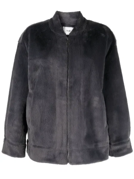 Kołnierzykowy sztuczne futro kurtka B+ab niebieska