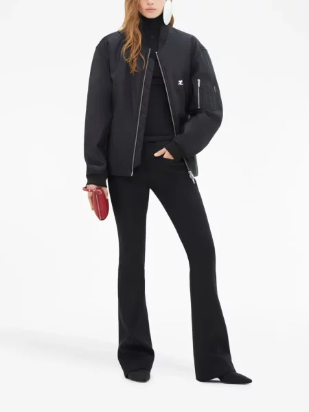 Siuvinėta bomber striukė Courreges juoda