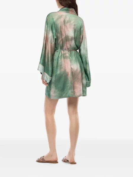 Cu centură curea Pinko din satin cu gradient verde