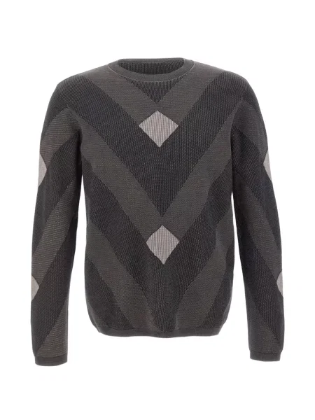 Lung pulover Emporio Armani cu model argyle gri
