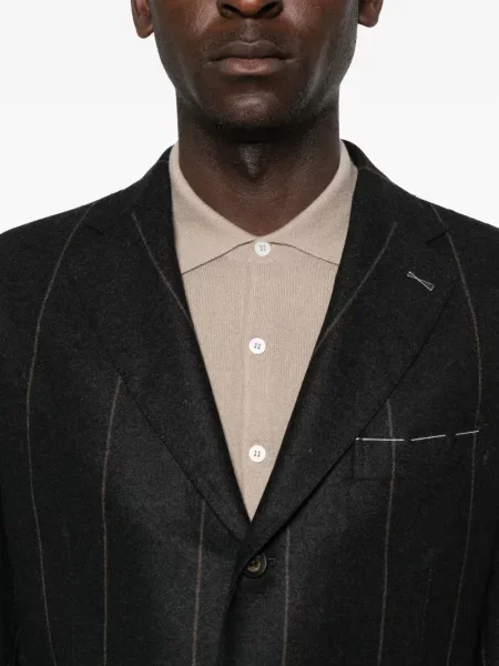 Costum Eleventy de lână cu dungi de costum negru