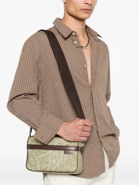Geantă Etro cu model paisley verde