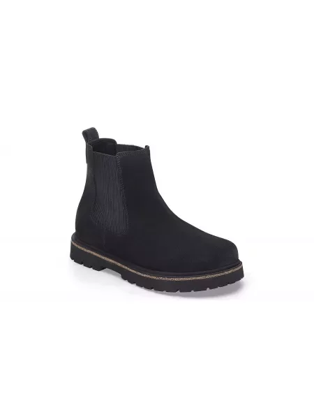 Botki Birkenstock zamszowe wsuwane czarne