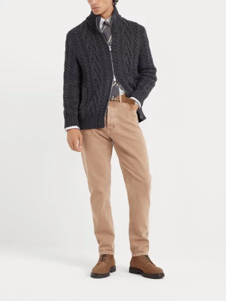 Tapered karcsúsított farmernadrág Brunello Cucinelli autogrammal