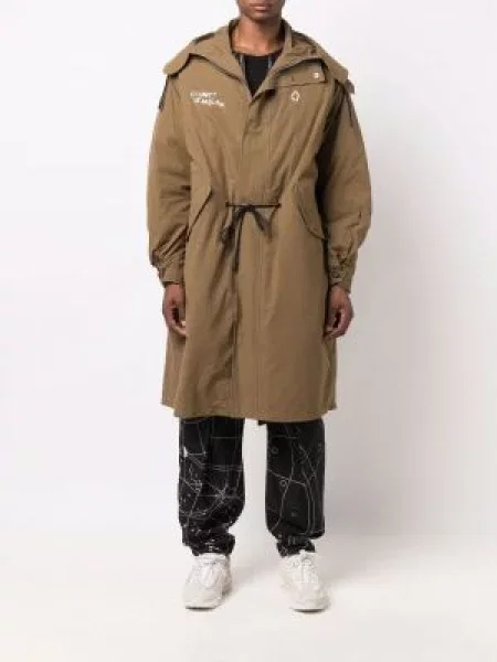 Parka Marcelo Burlon County Of Milan s kapucí s autogramem zelená