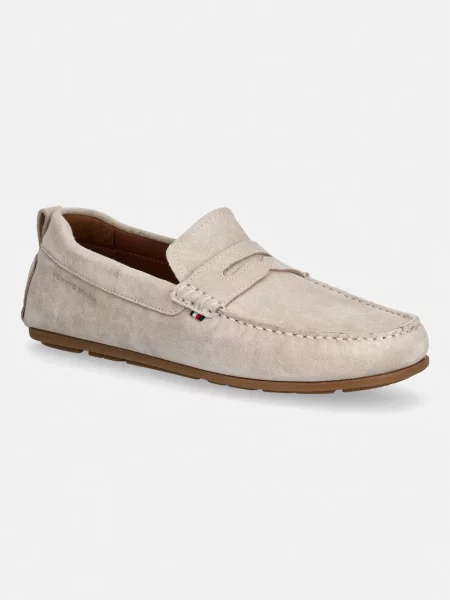 Tommy Hilfiger semišasti mokasini CORE HILFIEGR SUEDE DRIVER bež