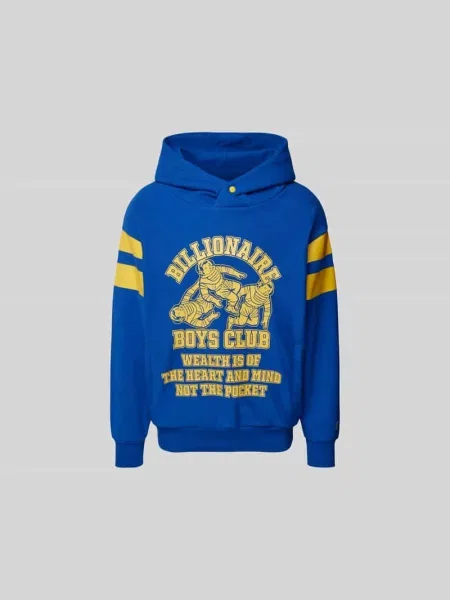 Bluza z kapturem oversized z bawełny Billionaire Boys Club niebieska