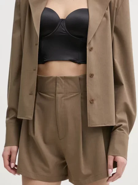 ISABELLE BLANCHE pantaloni scurti femei neted high waist bej