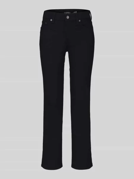 Jeansy o kroju straight fit z mieszanki bawełny Lauren Ralph Lauren czarne