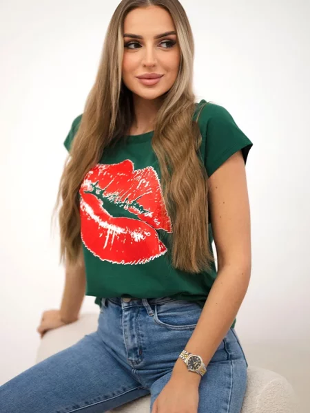 Koszulka Kesi z nadrukiem zielona