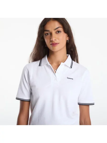 Tričko Queens Polo Tee White S bílé