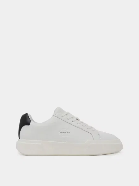 Шкіряні Кеди низькі Calvin Klein CHUNKY CUPSOLE LACEUP LTH білий