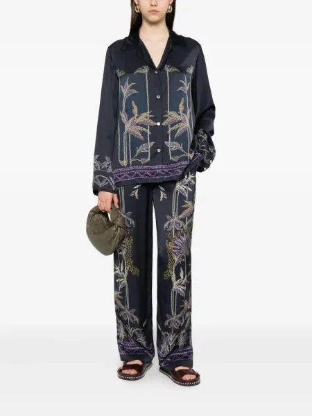 Cămașă Forte_forte cu model floral albastru