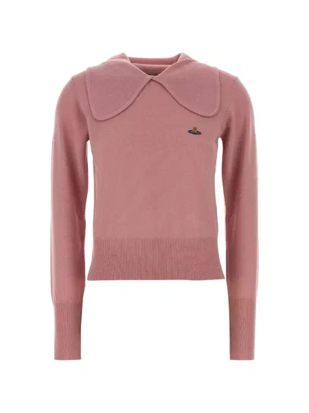 Pulover Vivienne Westwood cu broderie roz