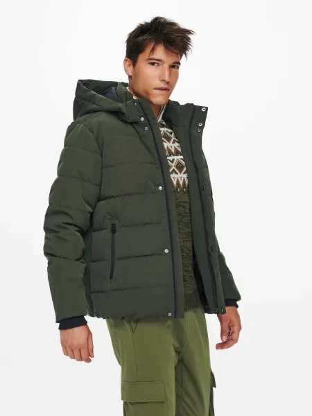 Only & Sons Geacă de iarnă ONSCayson închis verde
