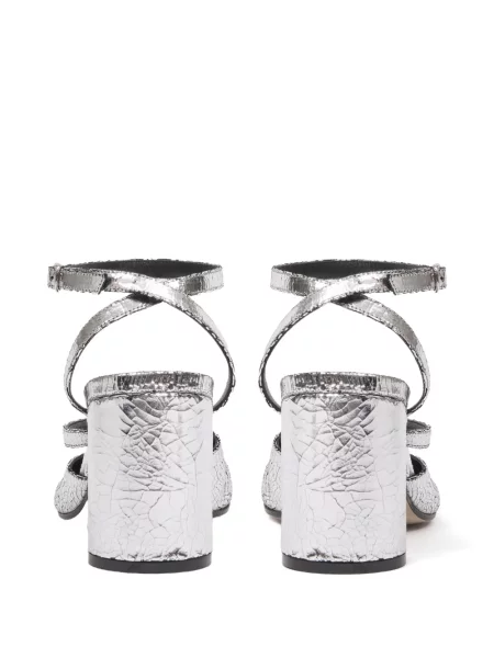 Pantofi cu toc Maison Margiela din piele argintiu
