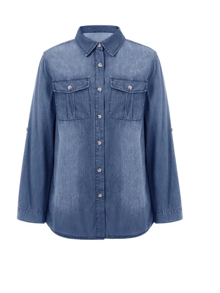 Imily Bela Bluză denim albastru