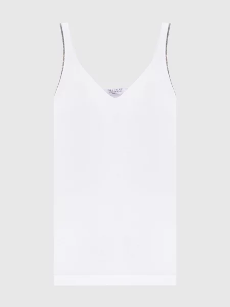 Майка з ланцюжком моніль Brunello Cucinelli біла