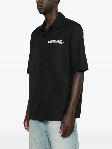 Cămașă Off-white cu broderie alb