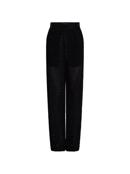 Pantaloni Victoria Beckham cu imprimeu geometric negru
